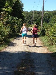 Mother-daughter runners on the lower section last summer. (Photo by Dede Cummings)