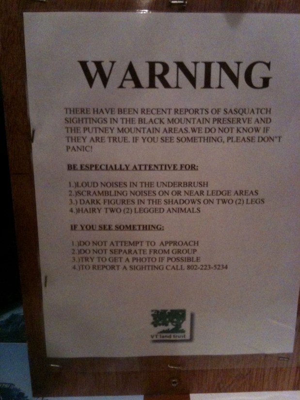 A Sasquatch Warning