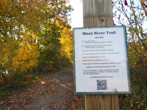 west river trail sign