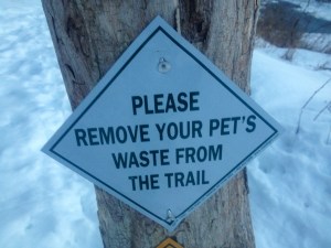 sign on the west river trail, photo by Elin Waagen
