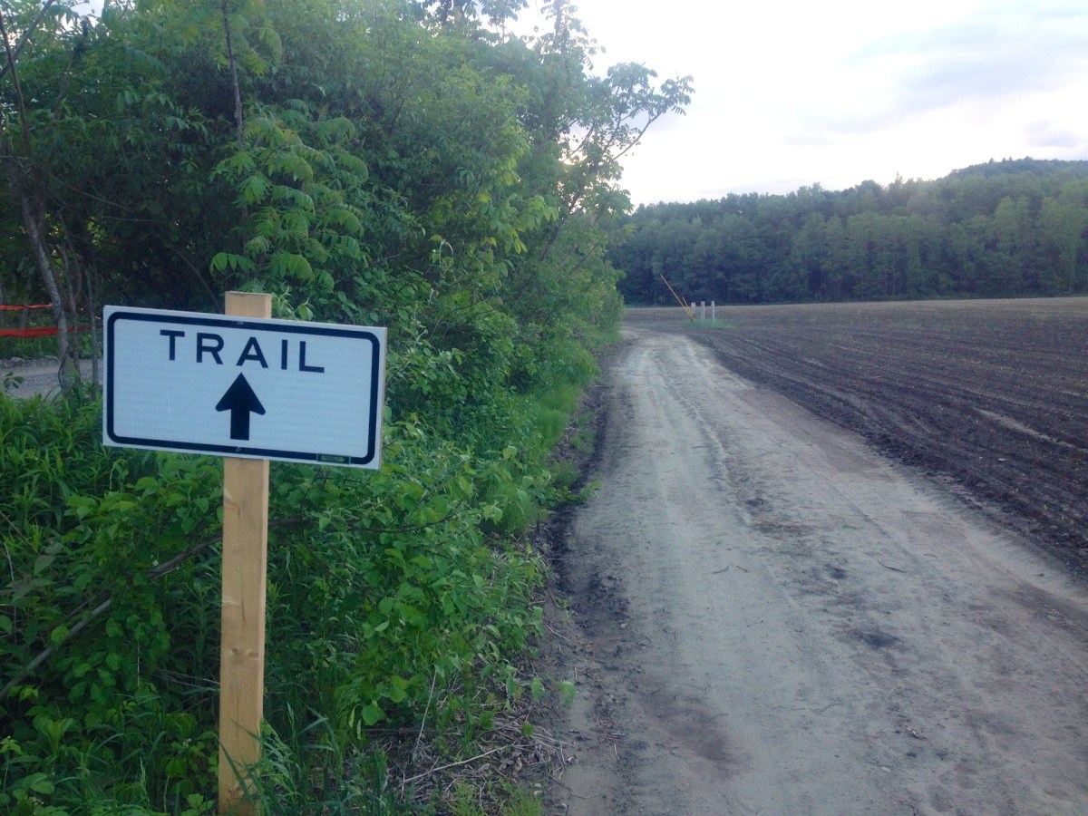 west river trail detour at marina trailhead