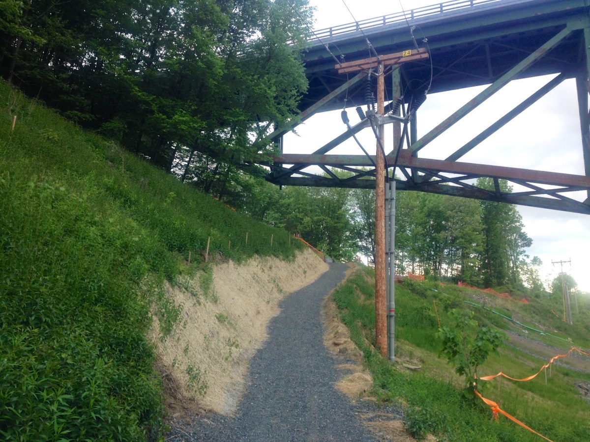 west river trail detour at marina trailhead