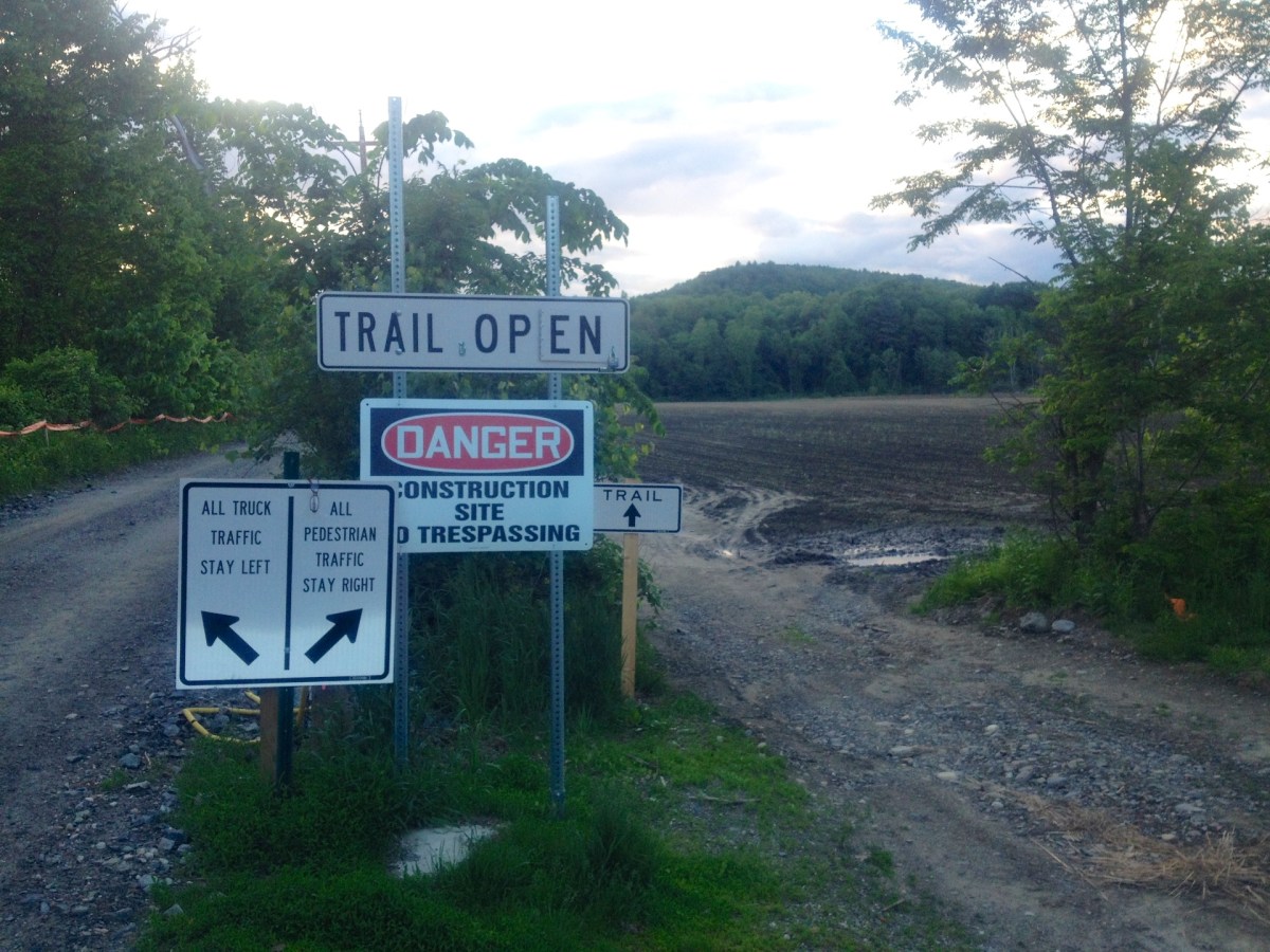west river trail detour at marina trailhead