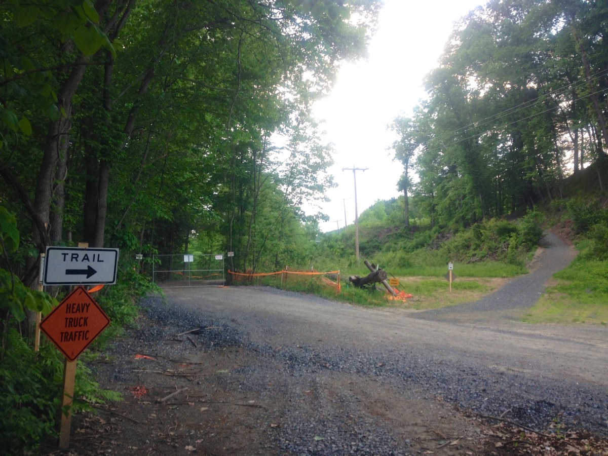 west river trail detour at marina trailhead