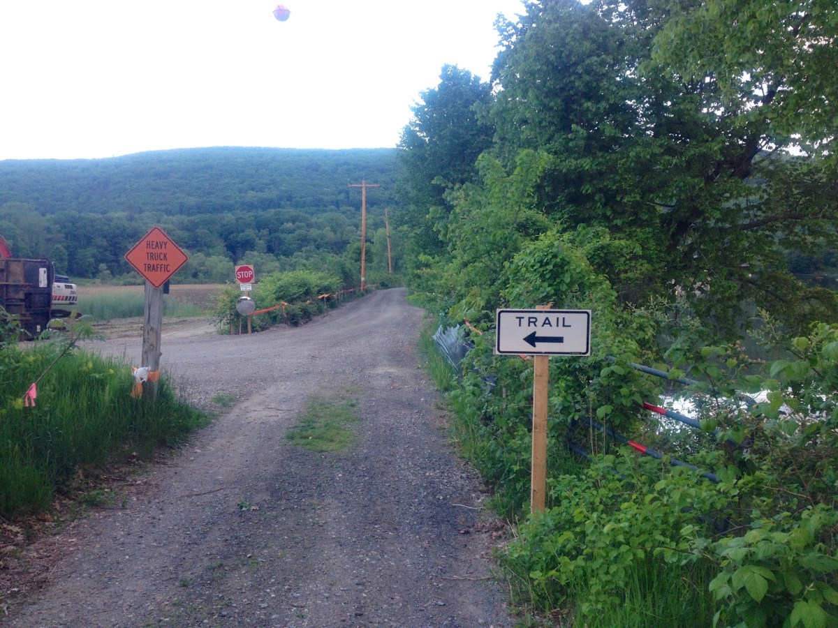 west river trail detour at marina trailhead