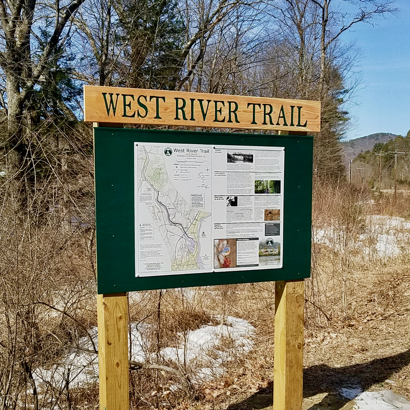 West River Trail Rice Farm Road Sign, Photo by Stephen Shriner, March 2020