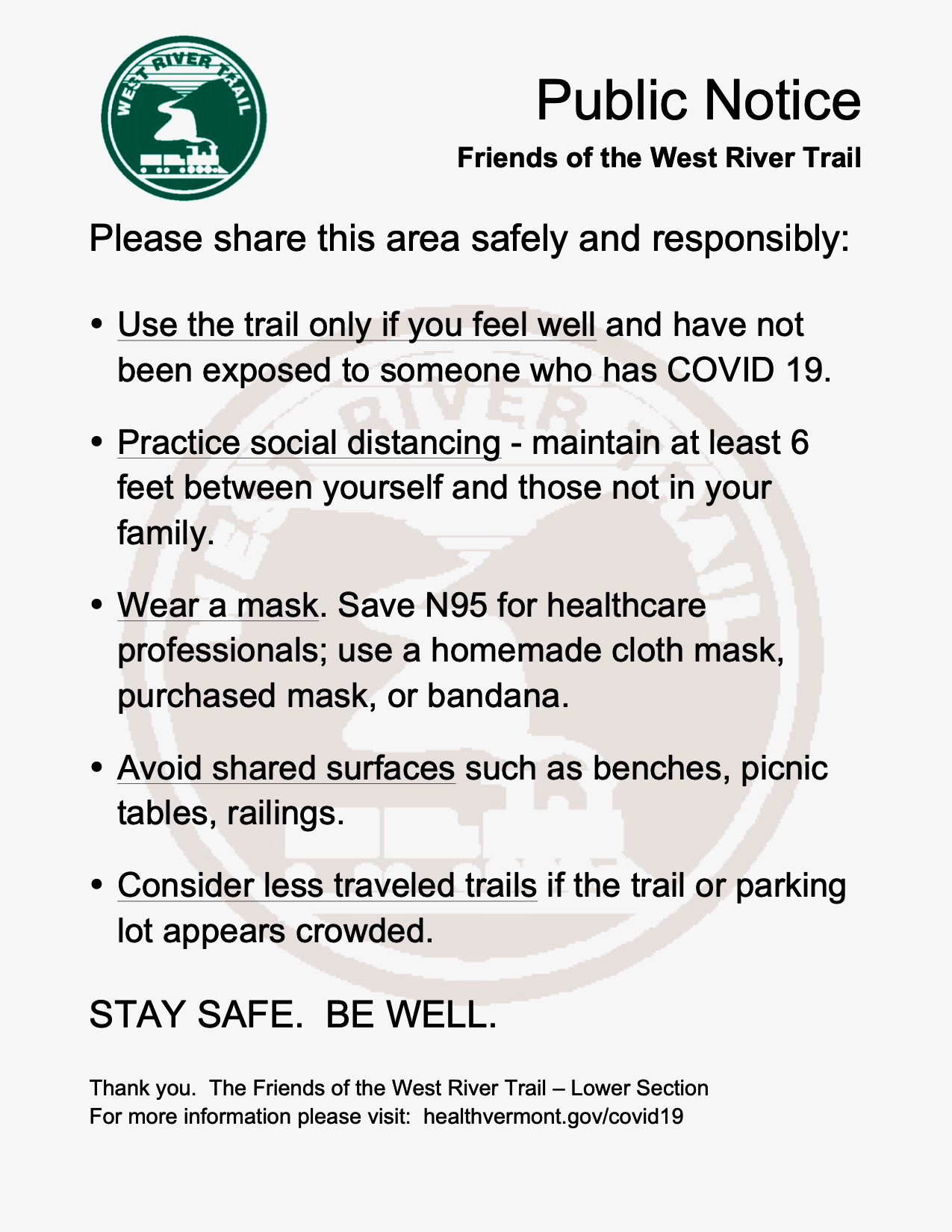 covid-19 public notice west river trail