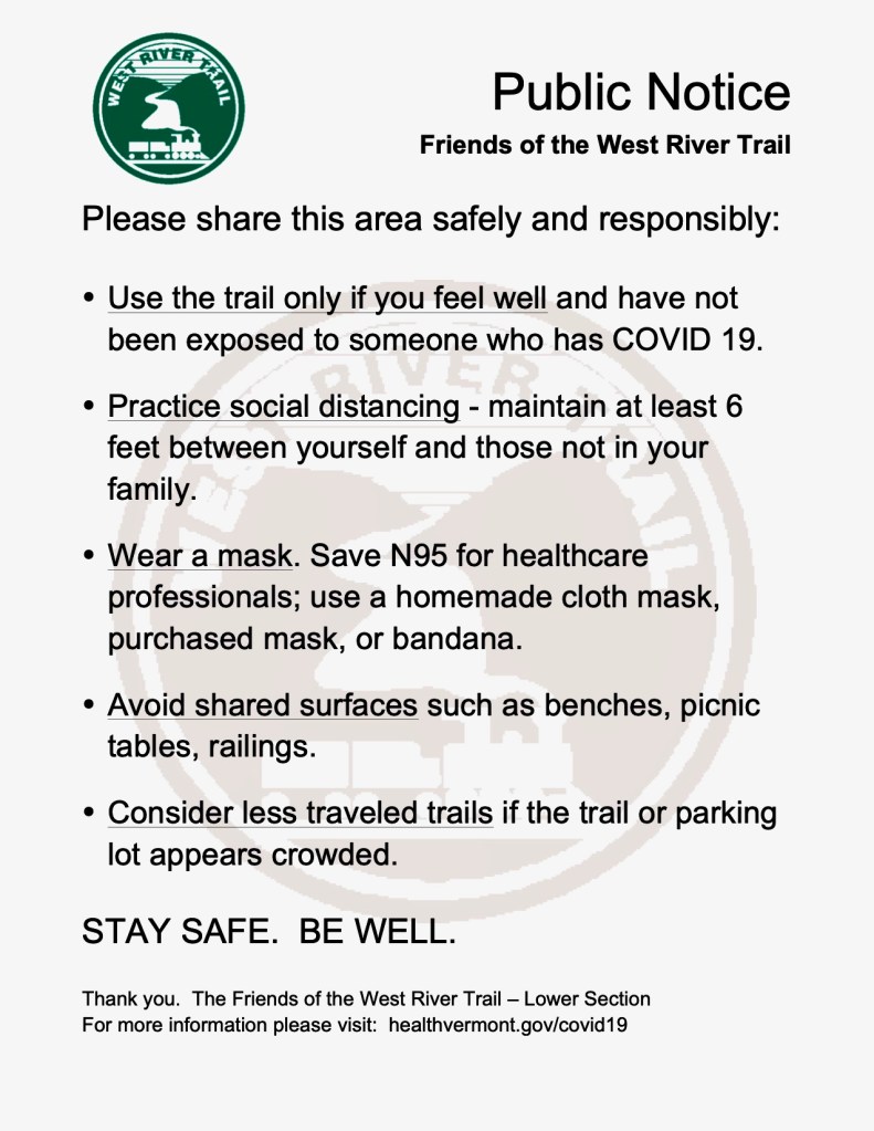 COVID19 public notice, West River Trail